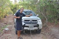 Guincho pronto para puxar a Fiona, entre a praia do Outeiro e a Barra do Mamanguape - PB